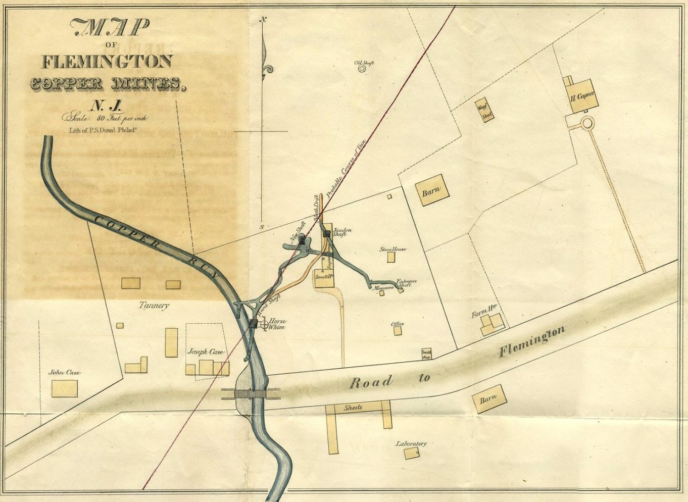 Map of Flemington Copper Mines